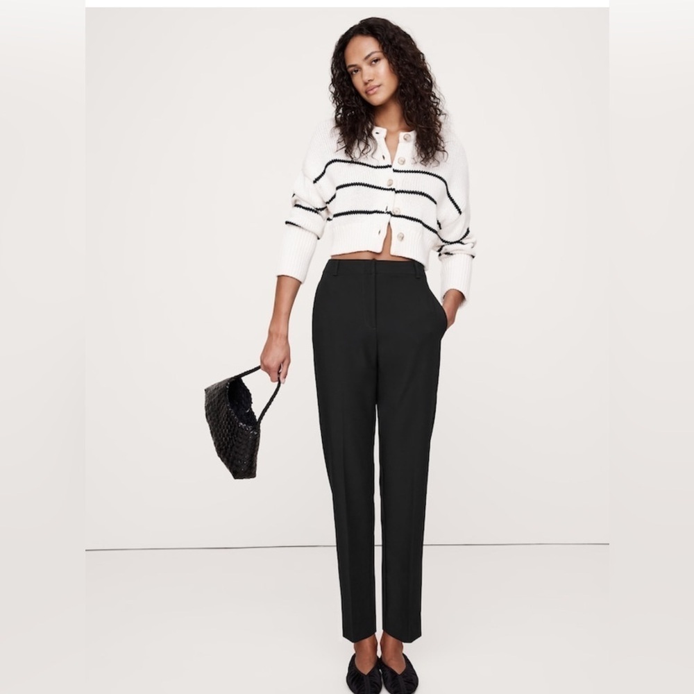 NWT Banana Republic High Rise Modern Slim Refined Ankle Black Pant Size 6/P